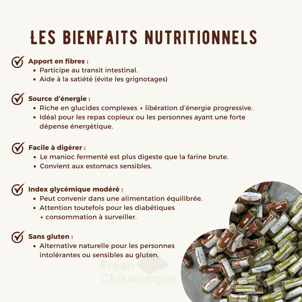 Chikwangue Fraîche – Carton 30 pièces × 250g – Pâte de Manioc Traditionnelle – Produite en France – Livraison Rapide – kwanga