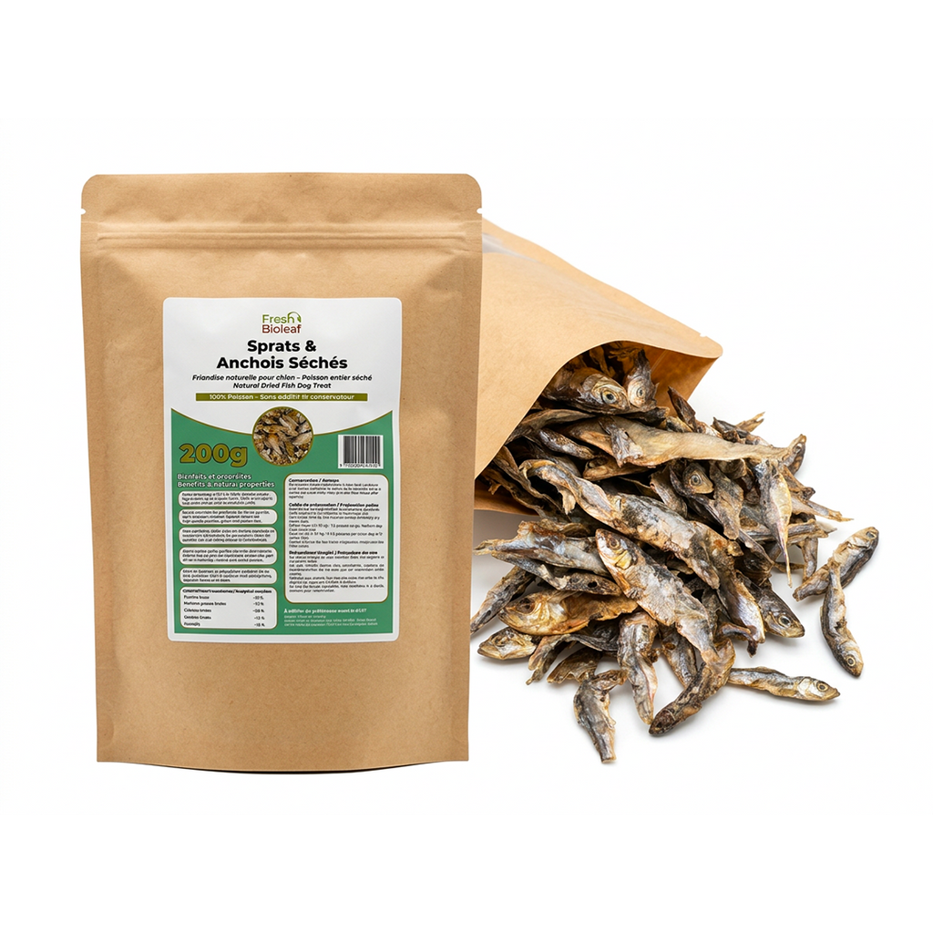 Sprats & Anchois Séchés pour Chiens et Chats – Friandises Naturelles au Poisson Entier – 100% Poisson, sans Additif ni Conservateur – Conditionné en France